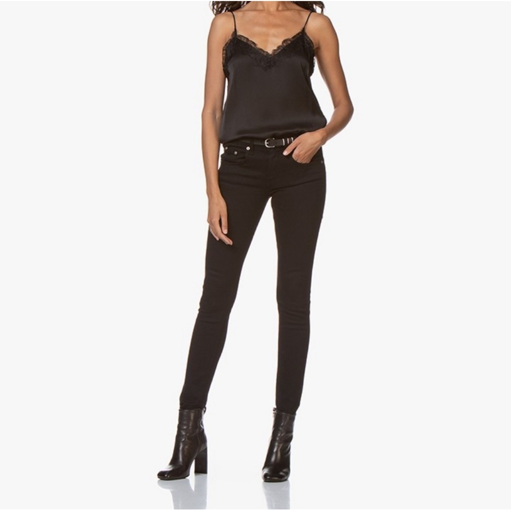 Rag & Bone High Rise Skinny Coal Black Jeans Size 24